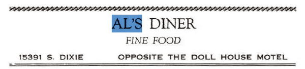 Denas Family Restaurant (Als Diner) - 1968 Ad